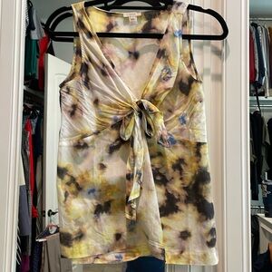 EUC J. Crew Knot Front Sleeveless Silk Top